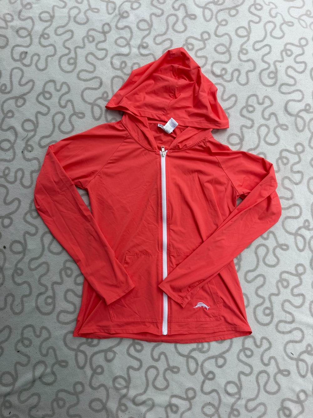 Tommy Bahama Coral-Red Hooded Utility Zip Jacket